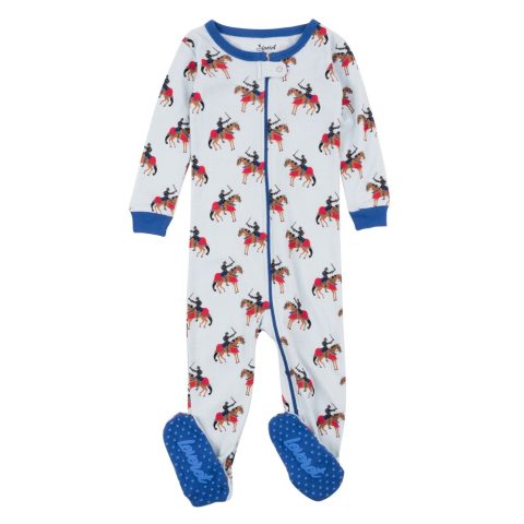 Kids Footed Cotton Pajamas Knights