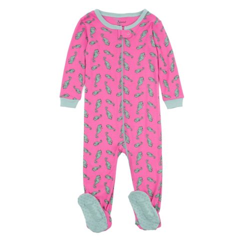 Kids Footed Cotton Pajamas Sea Horse