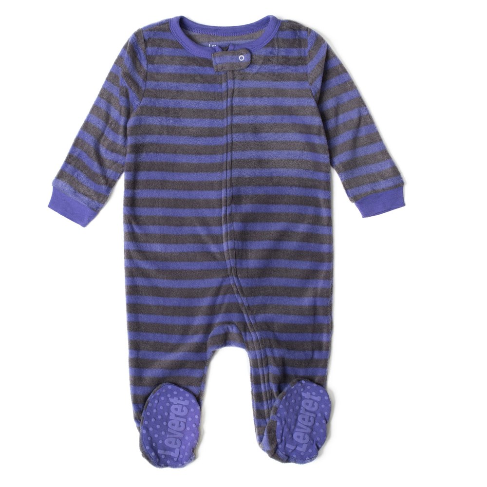 Kids Footed Fleece Pajamas Striped