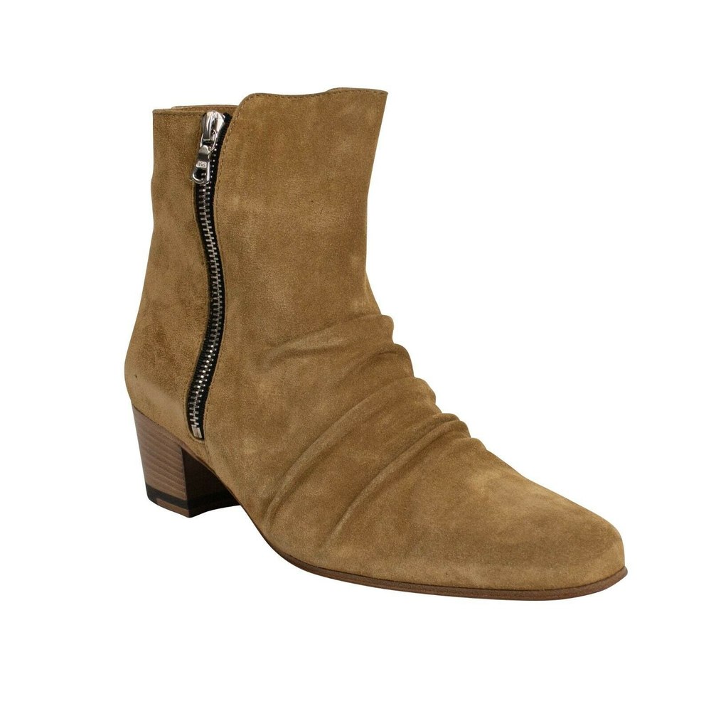 Amiri Suede Stack Ankle Boots – Tan