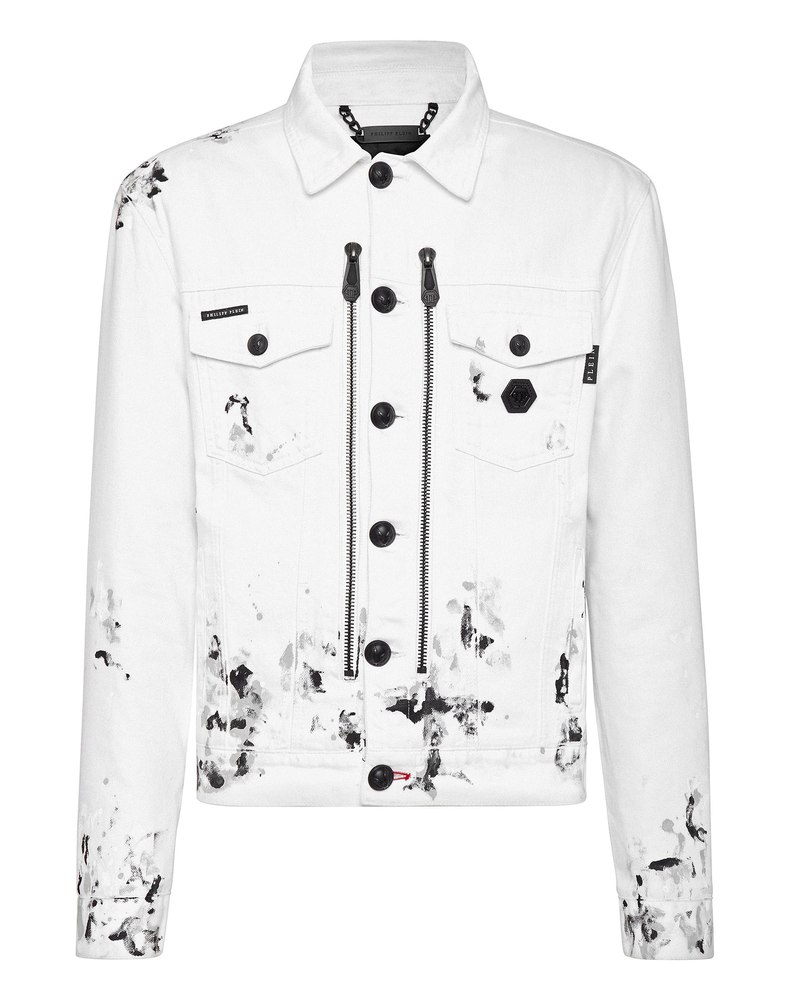 Denim Zip Jacket Dripping 7676505325628