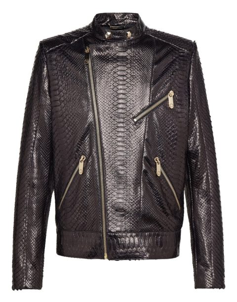 Leather Moto Jacket “Python car” 7676506832956