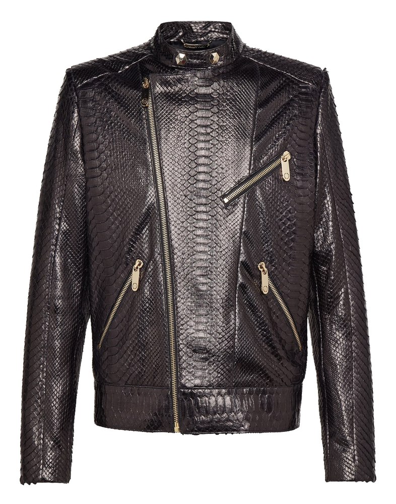 Leather Moto Jacket “Python car” 7676506832956