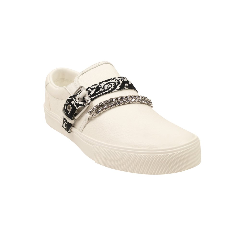 Amiri Bandana Chain Slip On Sneakers – White