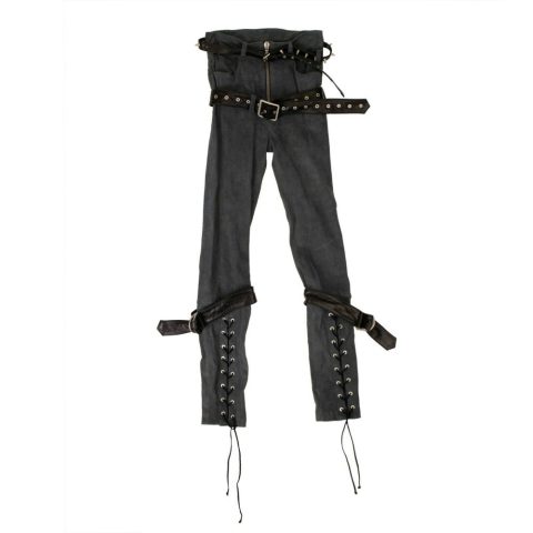 Unravel Project Suede Zip Up Pants – Blue