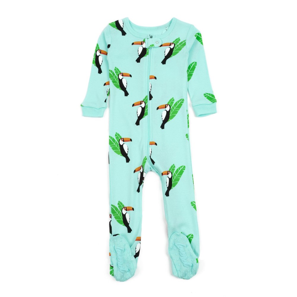 Kids Footed Cotton Pajamas Toucan Bird