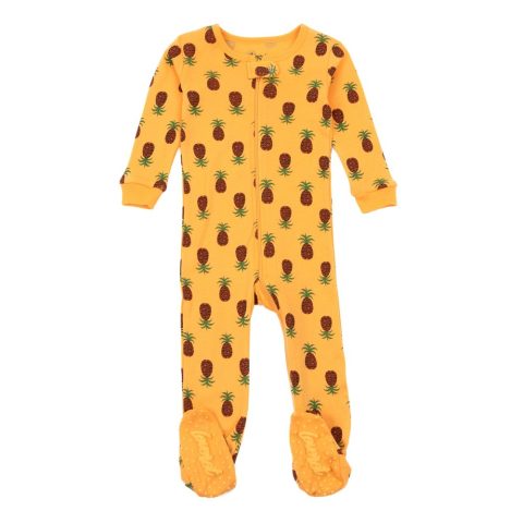 Kids Footed Cotton Pajamas Pineapple