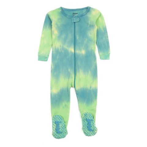 Kids Footed Cotton Pajamas Tie Dye Boys