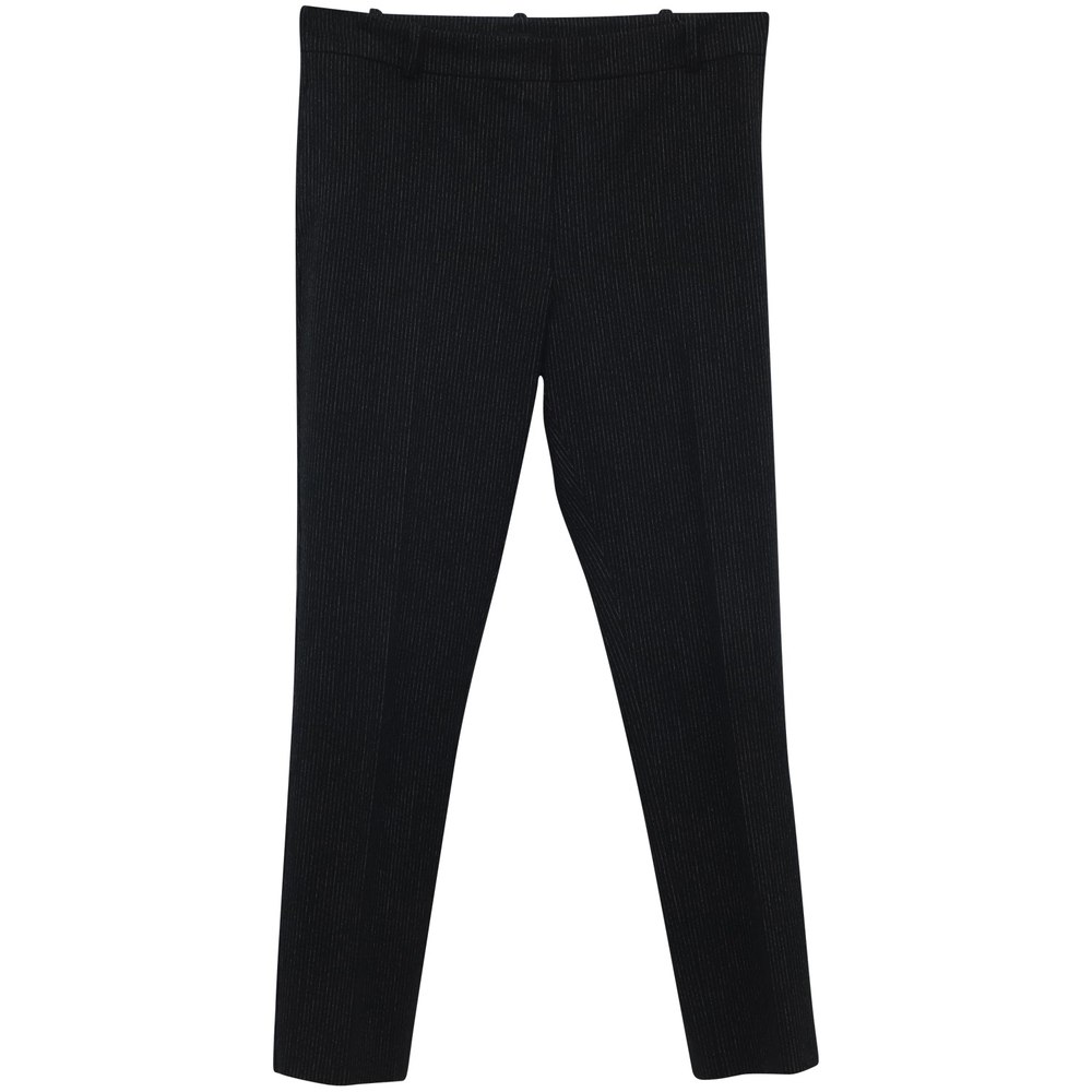 Joseph Gab Stretch Pinstripe Trousers in Black Viscose 7766485041212