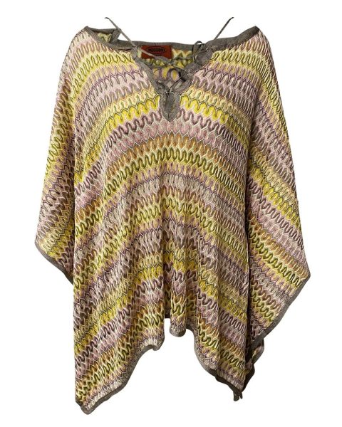 Missoni Mare Beach Poncho Mini Dress in Multicolor Rayon 7766486974524