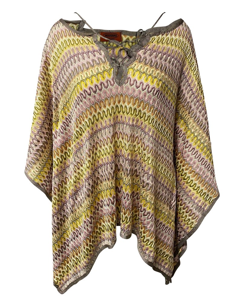 Missoni Mare Beach Poncho Mini Dress in Multicolor Rayon 7766486974524