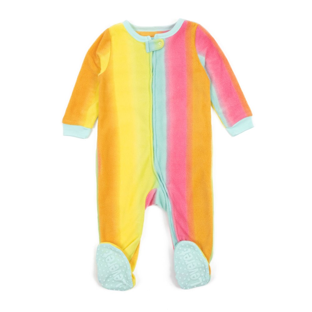 Kids Footed Fleece Pajamas Rainbow