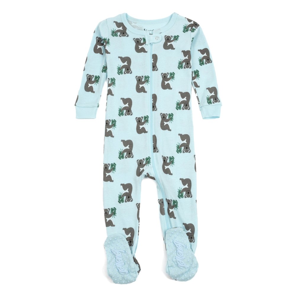Kids Footed Cotton Pajamas Koala Blue