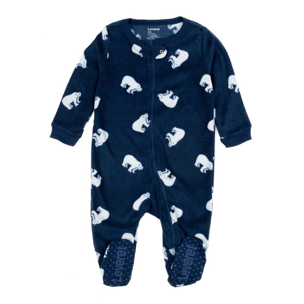 Christmas Kids Footed Fleece Pajamas Polar Bear