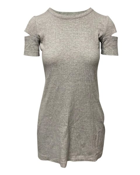 Helmut Lang Slash Sleeve Dress in Grey Cotton 7766489333820