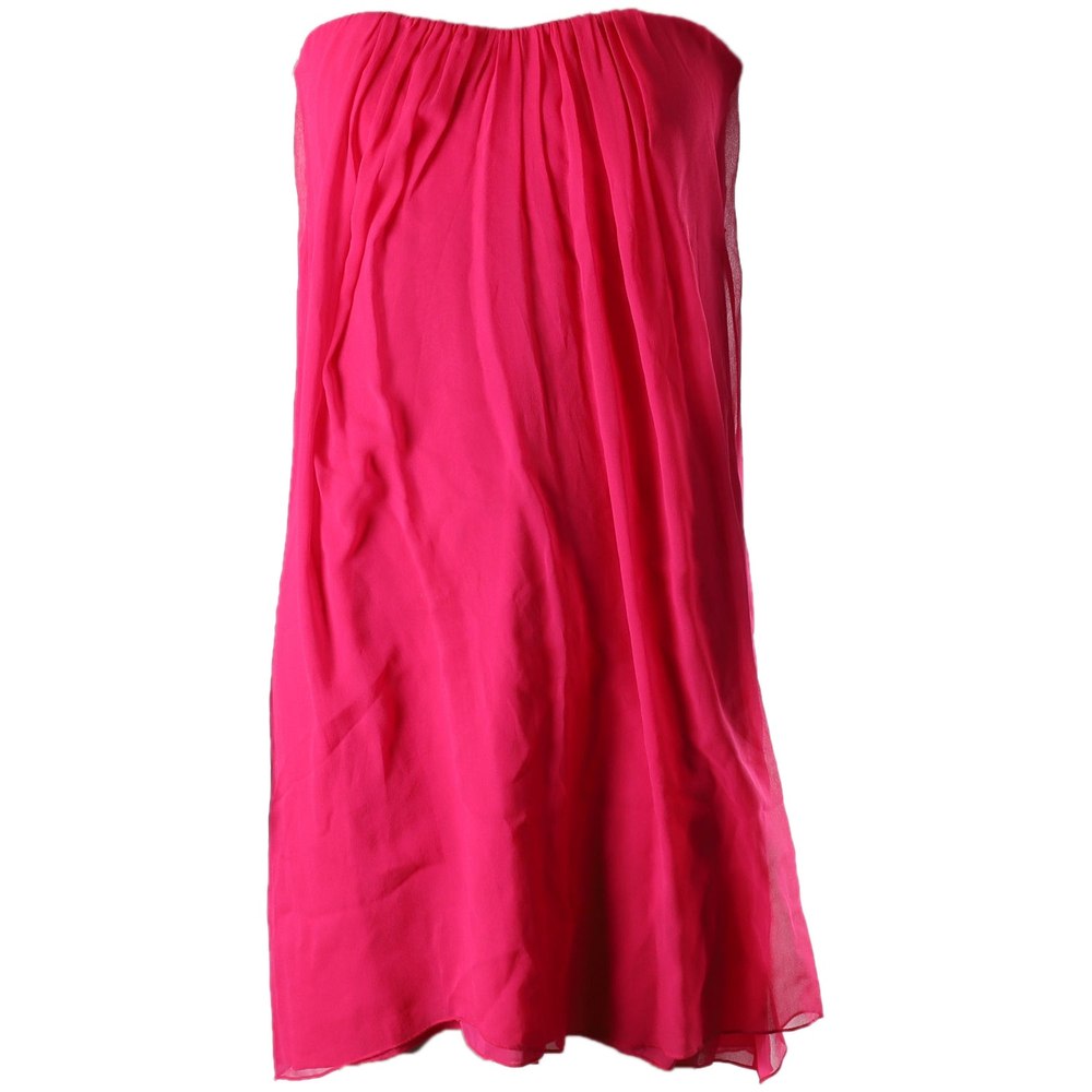 Alice & Olivia Strapless Gathered Mini Dress in Pink Silk 7766489858108