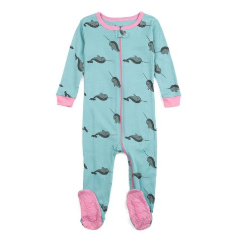 Kids Footed Cotton Pajamas Whale