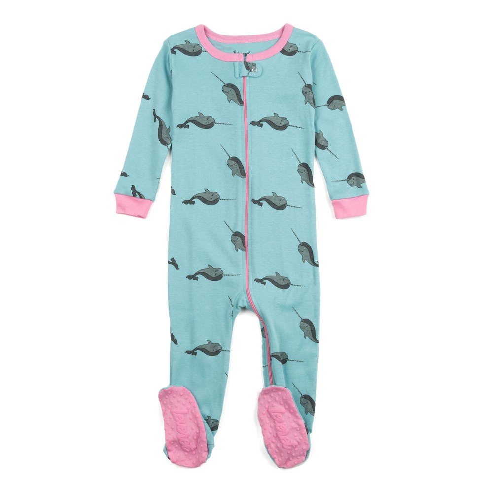 Kids Footed Cotton Pajamas Whale