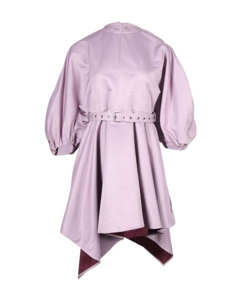 Marques Almeida Belted Balloon Sleeve Dress in Purple Recycled Polyester 7766491562044