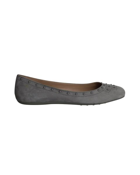 Tod’s Studded Ballet Flats in Grey Suede 7766492676156