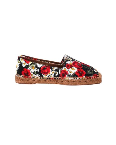 Dolce & Gabbana Floral-print Espadrille Flats in Multicolor Canvas 7766493659196