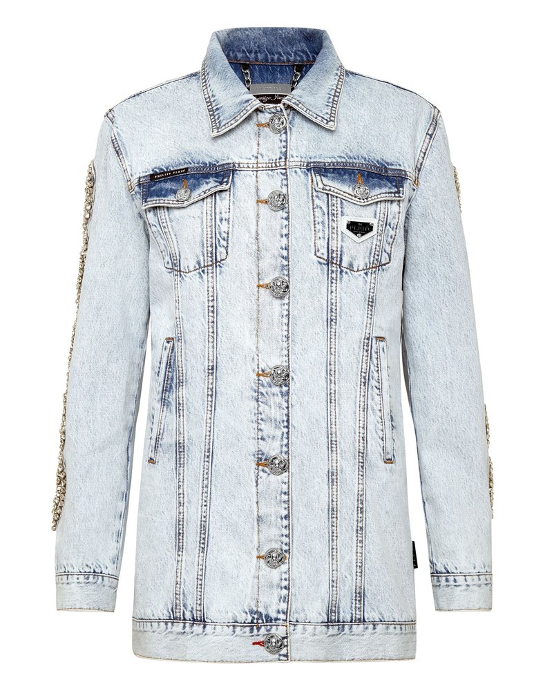 Denim Jacket Crystal Cable 7676511486012