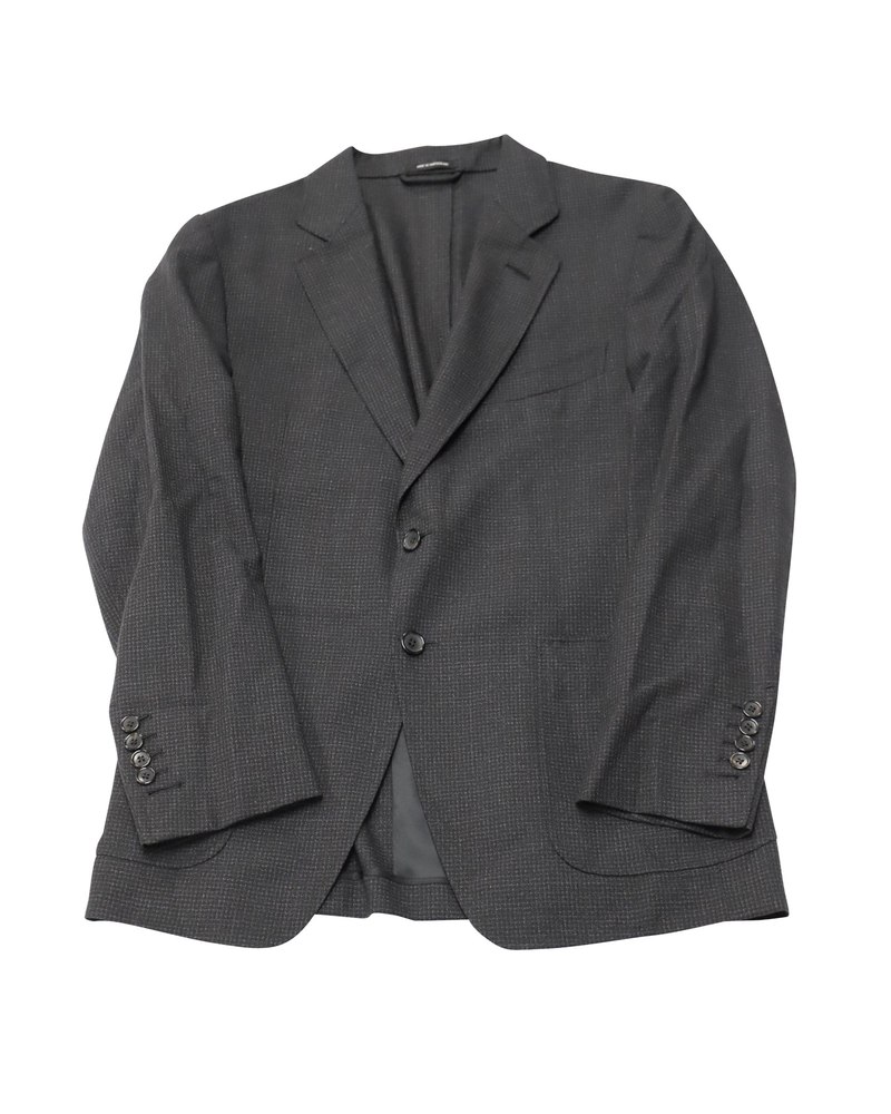 Tom Ford Unstructured Check Blazer in Dark Grey Wool 7766491332668