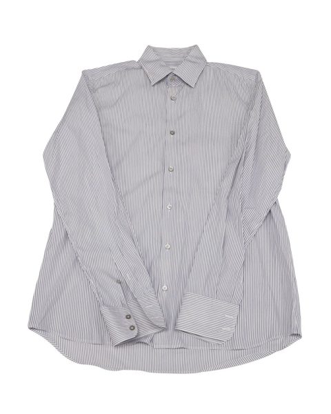 Jil Sander Striped Button Down Shirt in White Cotton 7766494249020