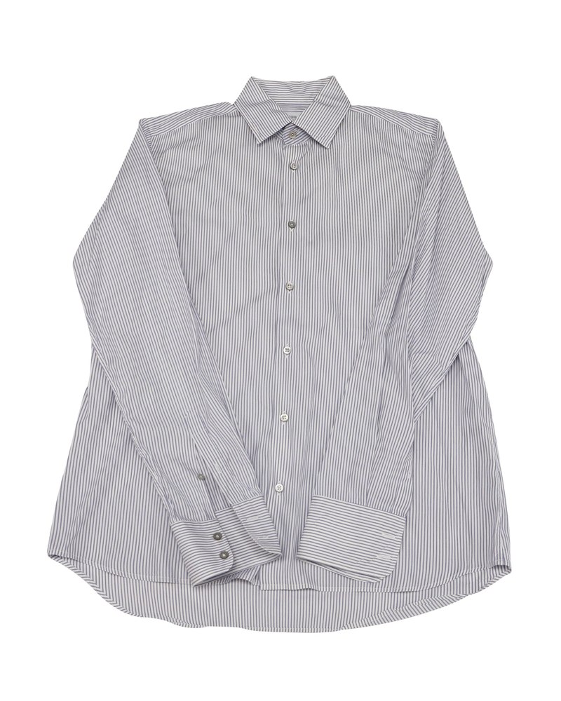 Jil Sander Striped Button Down Shirt in White Cotton 7766494249020