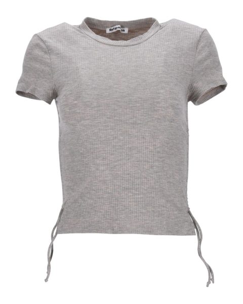 Reformation Ribbed T-Shirt in Grey Tencel 7766495428668