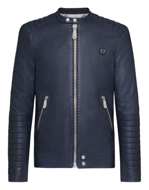 Lambskin handstitched Moto Jacket Iconic Plein 7676512567356