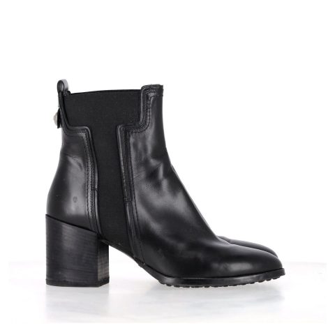 Tod’s Block Heel Ankle Boots in Black Leather