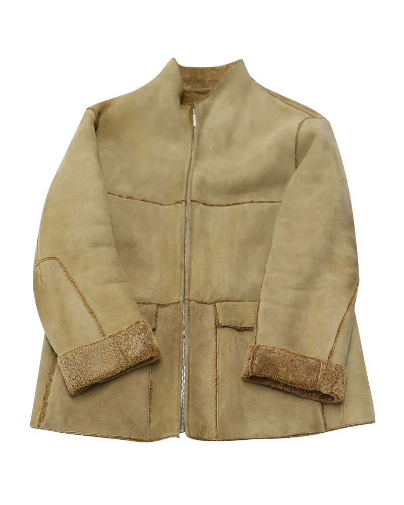 Ermenegildo Zegna Shearling Jacket in Brown Suede 7766497820732