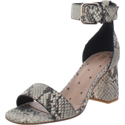 Leather Snake Print Dress Sandals
