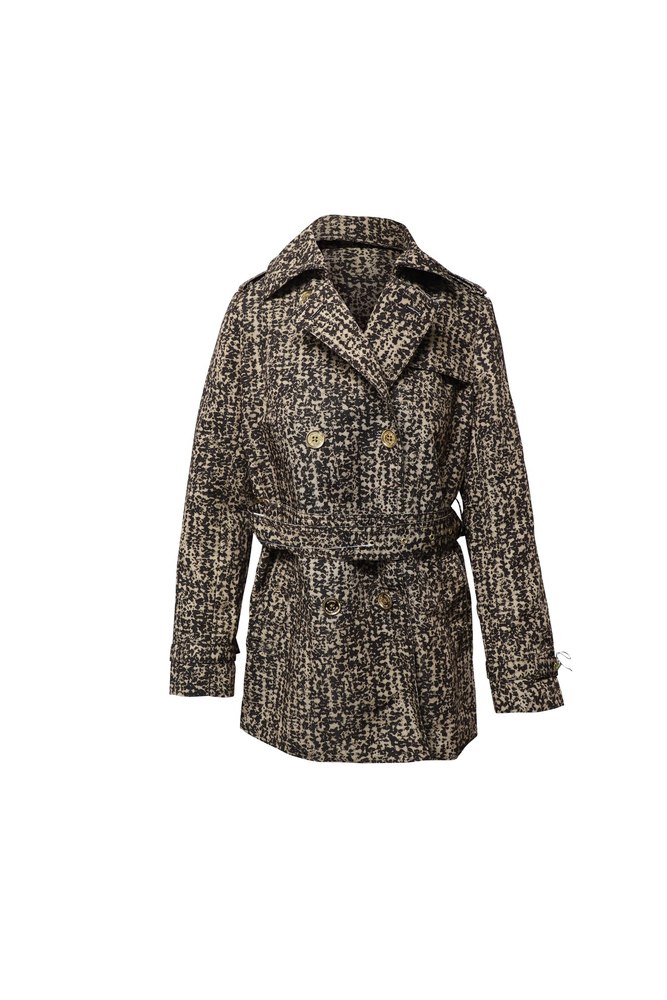 Michael Kors Printed Trench Coat in Brown Polyester 7766498836540