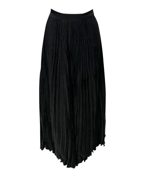 Joseph Pleated Midi Skirt in Black Cupro 7766498639932