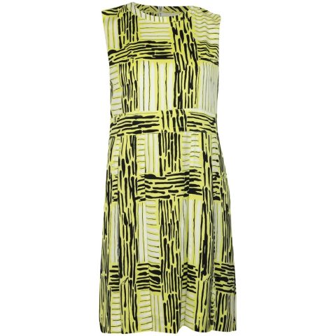 Diane Von Furstenberg Hayley Printed Casual Dress in Yellow Cotton 7766506897468