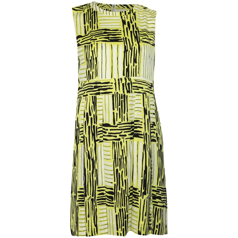 Diane Von Furstenberg Hayley Printed Casual Dress in Yellow Cotton 7766506897468