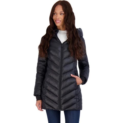 Metallic Quilted Lightweight Packable Puffer Coat