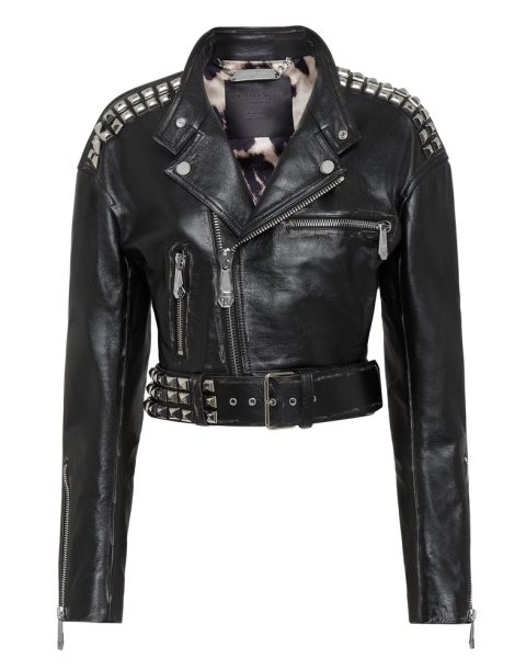 Crop Leather Jacket Studs 7676520038460