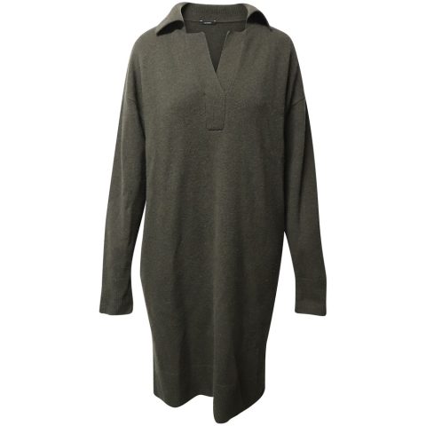 Joseph Oversized Knit Dress in Dark Green Wool 7766502834236