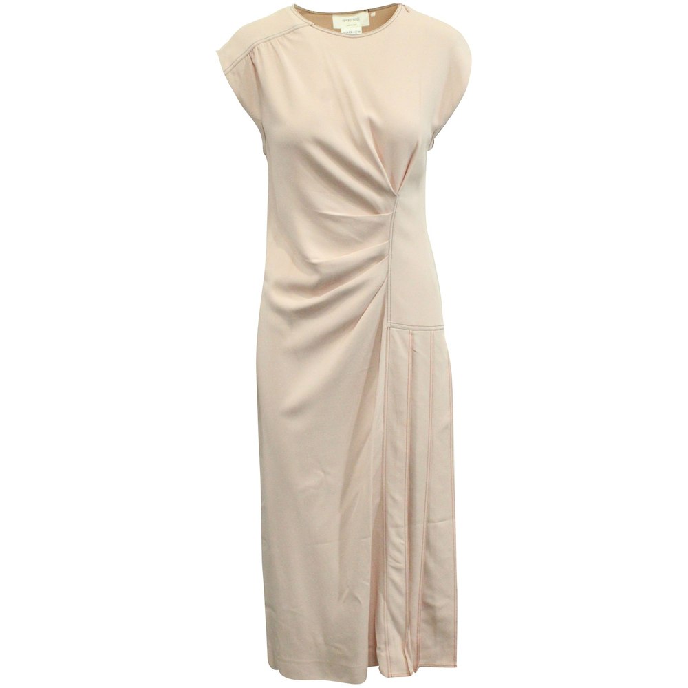 Sportmax Pleated Midi Dress in Pink Viscose 7766504505404