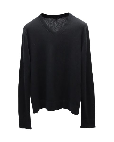 Theory V-neck Sweater in Black Cashmere 7766503850044