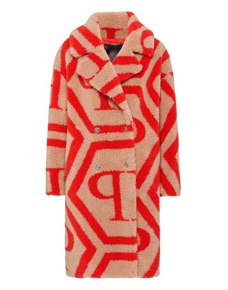 Eco Fur Long Coat Monogram 7676520562748