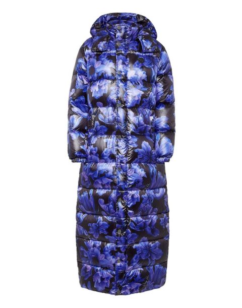 Nylon Superlong Down Jacket Flowers 7676521971772