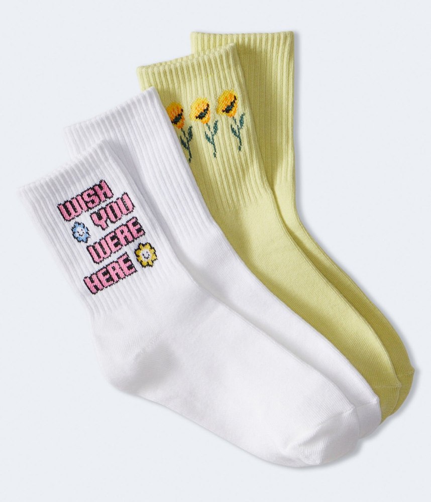 Aeropostale Wish You Were Here Crew Socks