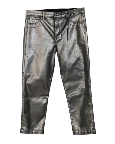 J Brand Ruby High Rise Crop Cigarette Jeans in Galactic Silver Lyocell 7766512140348