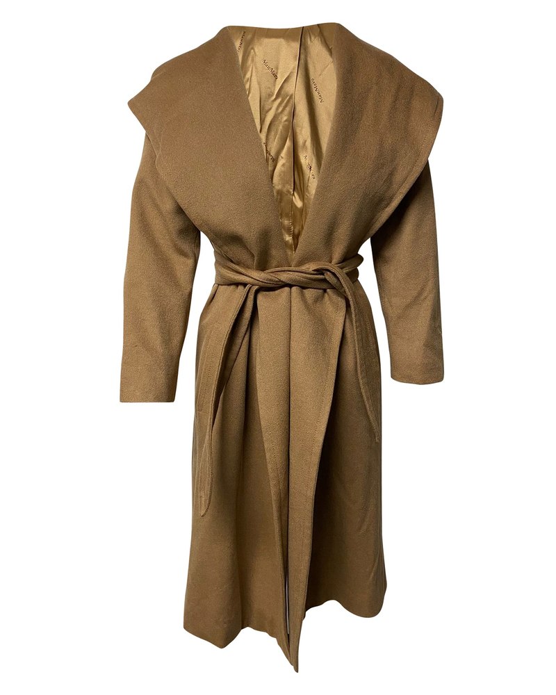 Max Mara Hooded Coat in Brown Cashmere 7766511124540