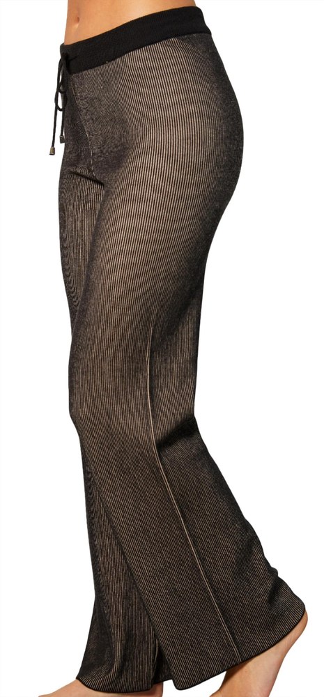Two Toned Ribbed Pant In Sand