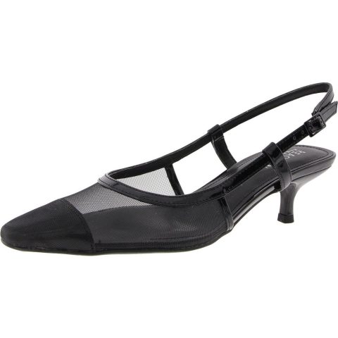 Buckle Mesh Slingback Heels